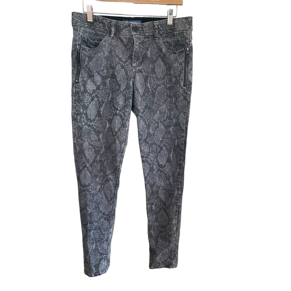 Democracy Animal Print Skinny Denim Jeans Sz.8 Gray Stretch